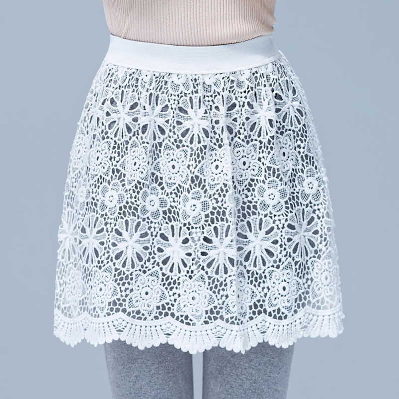 Ženski produžetak za košulju s šupljim vezom i čipkom s cvjetnim motivima, mini donja suknja, poluslip M6CD