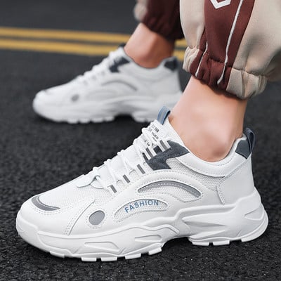 Nove muške cipele Daddy Sportske studentske cipele Debeli donji dio Trendy casual cipele Prozračne muške cipele na vezanje Zapatillas De Hombre