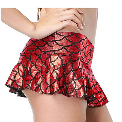 Mini fuste pentru femei cu talie joasă, cu cântare din piele lacuită, fustă de dans pentru damă, îmbrăcăminte sexy pentru club, dans la bară, plus dimensiune 7XL