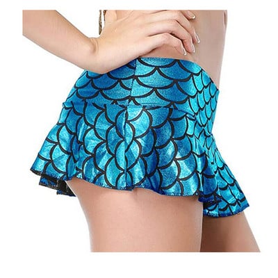 Mini fuste pentru femei cu talie joasă, cu cântare din piele lacuită, fustă de dans pentru damă, îmbrăcăminte sexy pentru club, dans la bară, plus dimensiune 7XL