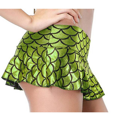 Mini fuste pentru femei cu talie joasă, cu cântare din piele lacuită, fustă de dans pentru damă, îmbrăcăminte sexy pentru club, dans la bară, plus dimensiune 7XL