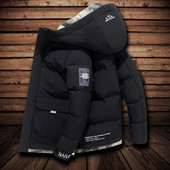 „Parka“ striukė Vyriškos striukės su gobtuvu, paminkštintos šiltos striukės, rudeninės žiemos didelio dydžio paltai Šiltos storos striukės nuo vėjo