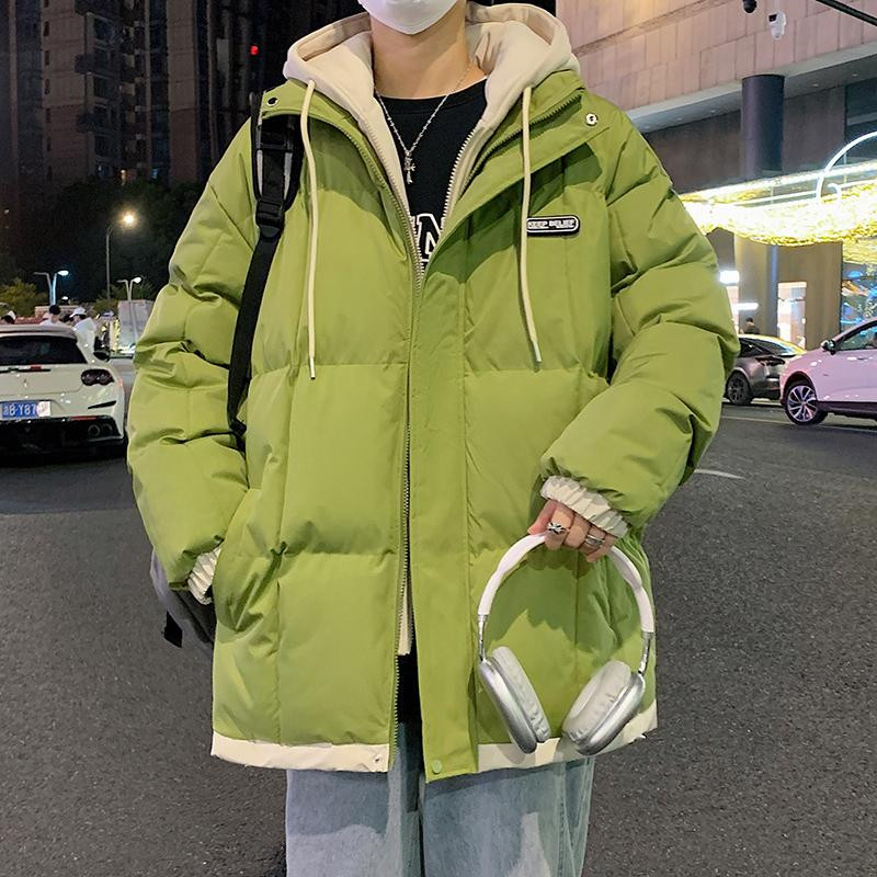 Ψεύτικα ανδρικά πάρκα δύο τεμαχίων με κουκούλα, Unisex, βαμβακερή επένδυση, χειμερινό μπουφάν, ζεστά παχιά παλτό