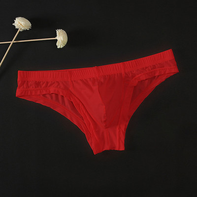 Σέξι ανδρικά σλιπ Διαφανή χαμηλομεση μαλακή άνετη αναπνεύσιμη θήκη σώβρακο σλιπ Λευκό/μαύρο/ροζ εσώρουχο