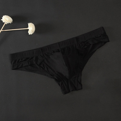 Σέξι ανδρικά σλιπ Διαφανή χαμηλομεση μαλακή άνετη αναπνεύσιμη θήκη σώβρακο σλιπ Λευκό/μαύρο/ροζ εσώρουχο