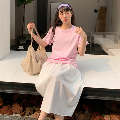 Moteriški medvilniniai masyvi sijonai Vasariniai elastingi juosmens vintažinis ilgas sijonas Sweet Girl Candy Spalva Aukštos kokybės sijonai Didelio dydžio Vestidos