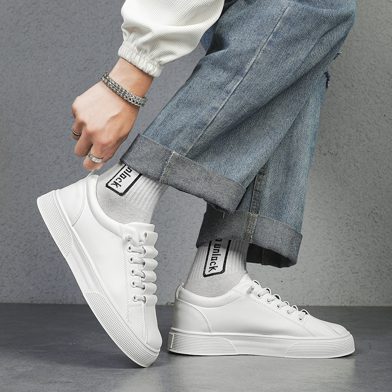 Nove muške sportske cipele za muškarce, lagane prozračne tenisice od PU kože, ležerne muške ravne bijele tenisice Zapatillas Hombre