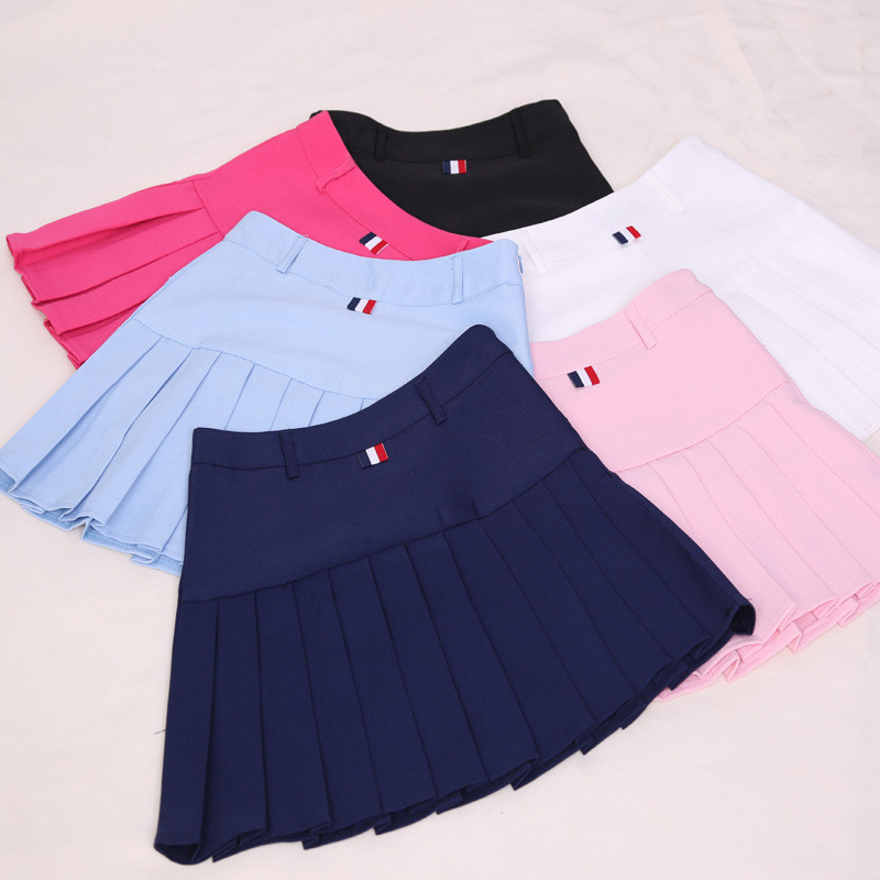 2022 de vară nou costum coreean în stil colegiu AA Fusta plisată Li Fusta subțire cu talie înaltă Fusta scurtă Fusta cu pantaloni de siguranță