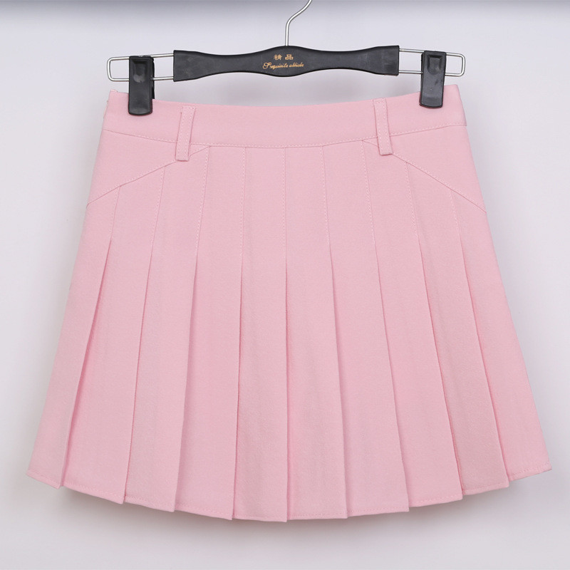 2022 de vară nou costum coreean în stil colegiu AA Fusta plisată Li Fusta subțire cu talie înaltă Fusta scurtă Fusta cu pantaloni de siguranță