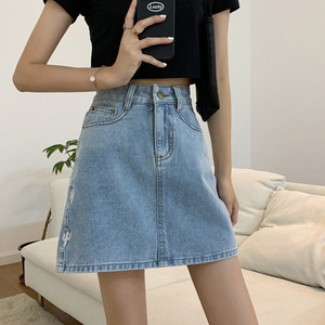 Femei Plus Size Denim Jumătate Lungime Talie înaltă Fusta A-line Fete Vara 2023 Nou Slim Hot Girl Pantaloni la șold Fusta Wrap