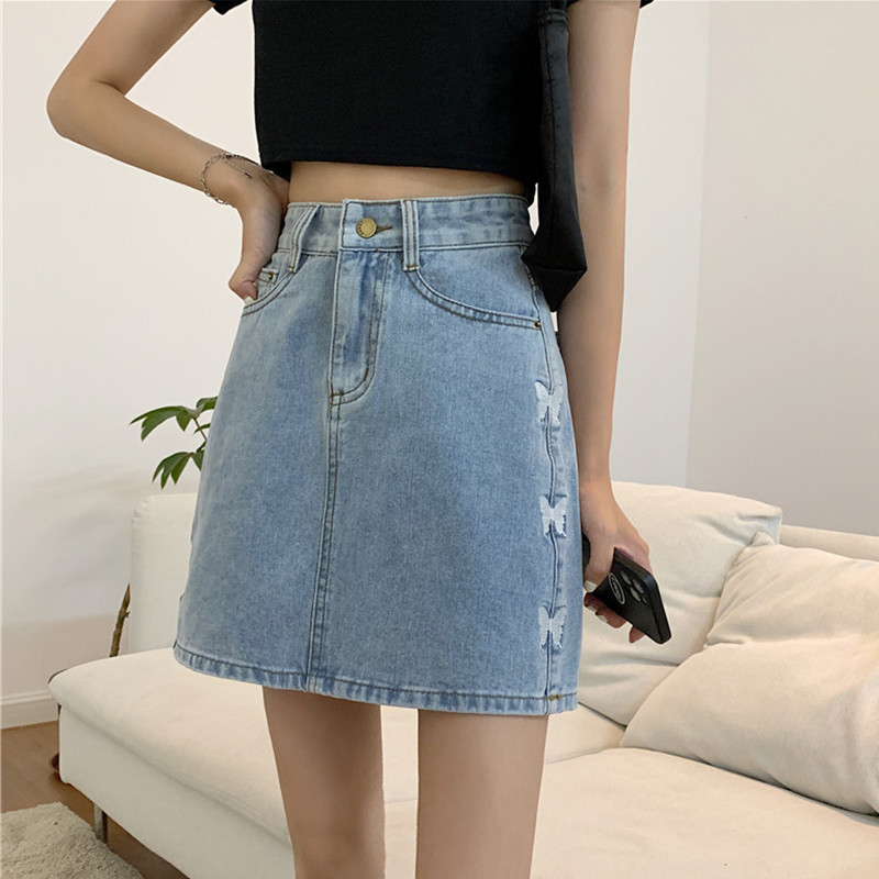 Femei Plus Size Denim Jumătate Lungime Talie înaltă Fusta A-line Fete Vara 2023 Nou Slim Hot Girl Pantaloni la șold Fusta Wrap
