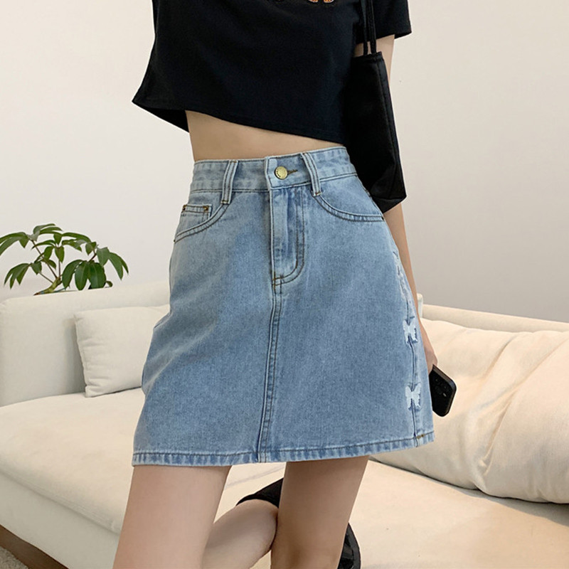 Femei Plus Size Denim Jumătate Lungime Talie înaltă Fusta A-line Fete Vara 2023 Nou Slim Hot Girl Pantaloni la șold Fusta Wrap