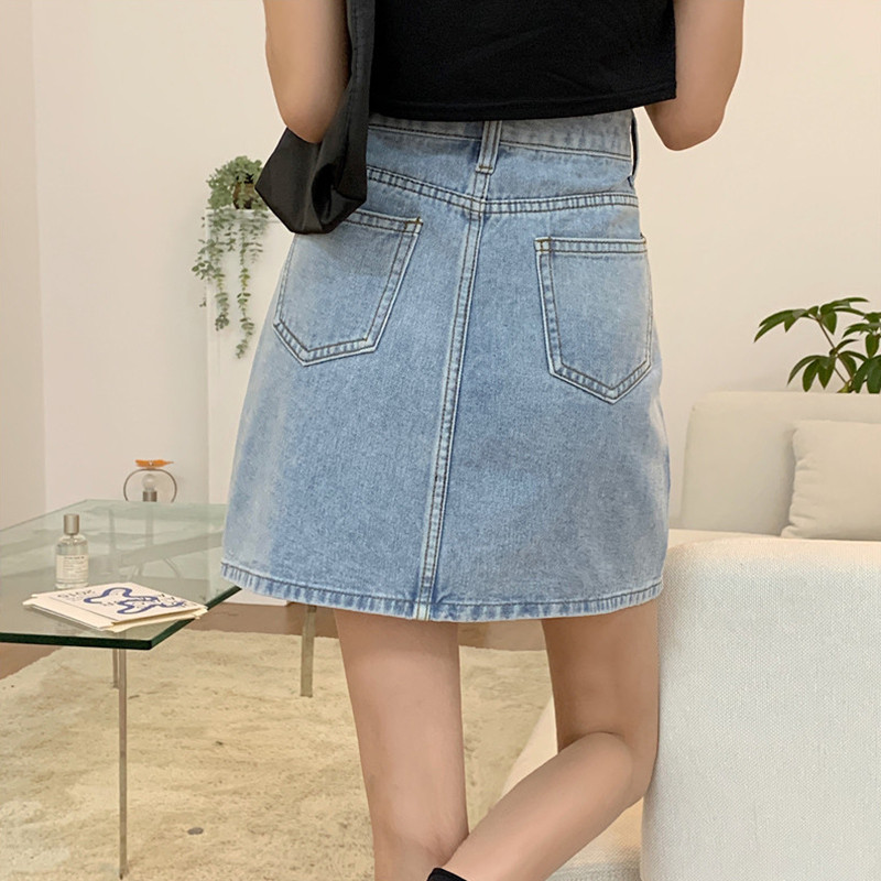 Femei Plus Size Denim Jumătate Lungime Talie înaltă Fusta A-line Fete Vara 2023 Nou Slim Hot Girl Pantaloni la șold Fusta Wrap