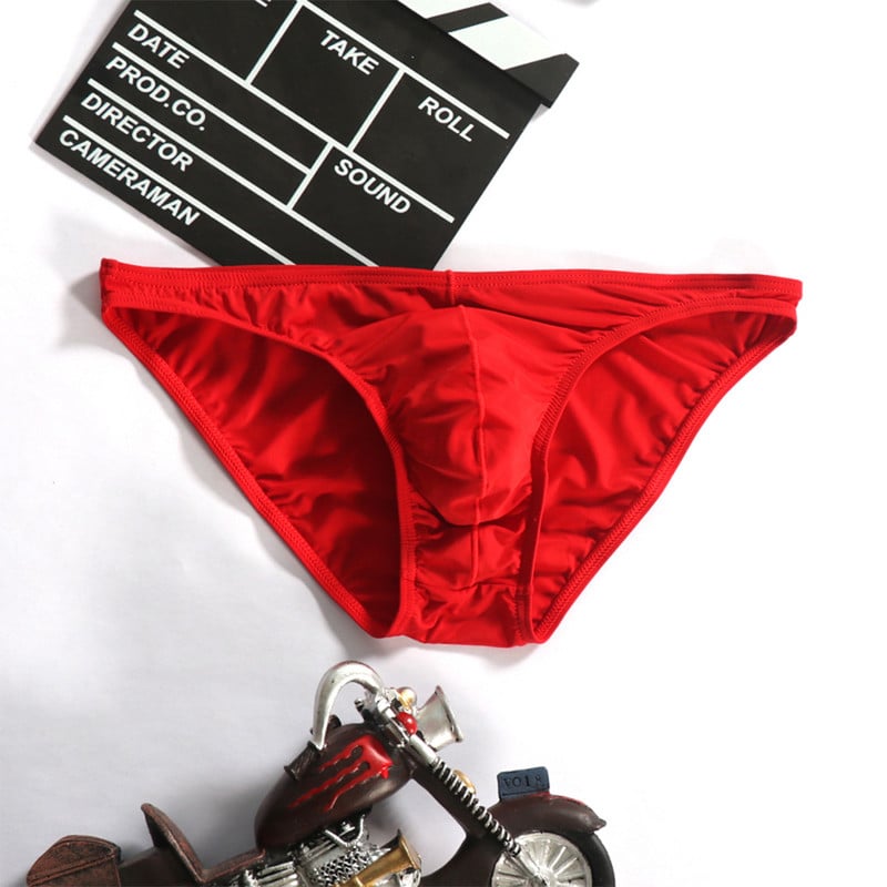 2022 Pánske sexy ľadovo hodvábne konvexné vrecko spodné prádlo nízkopásmové nohavičky priedušné trenky spodky