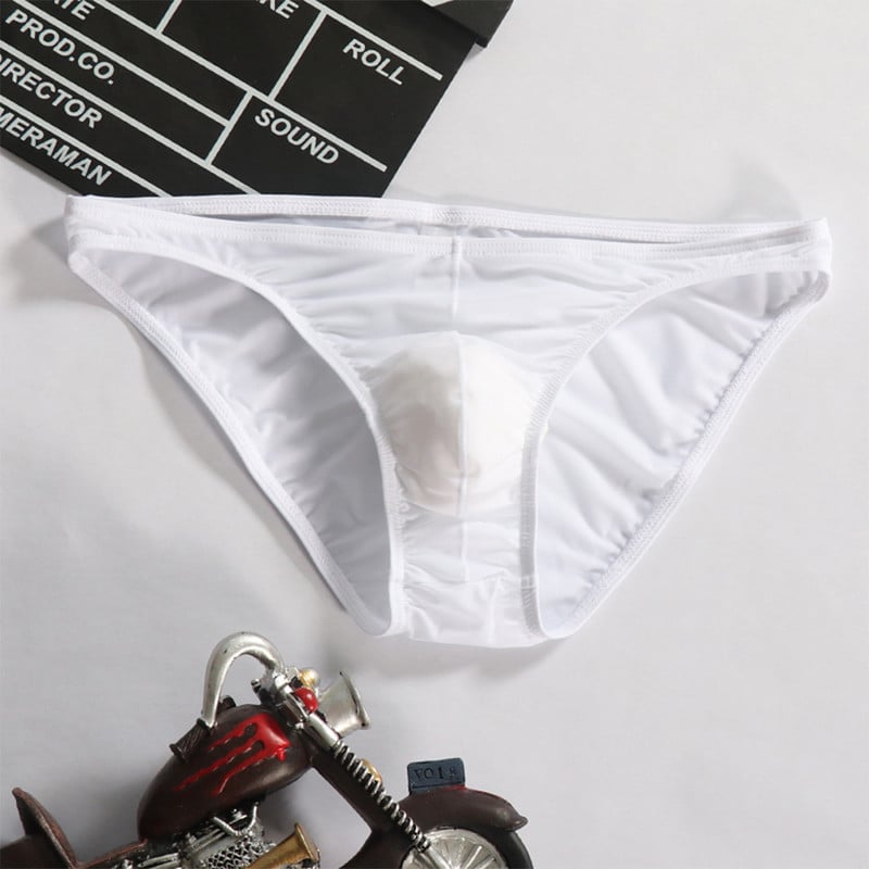 2022 Pánske sexy ľadovo hodvábne konvexné vrecko spodné prádlo nízkopásmové nohavičky priedušné trenky spodky