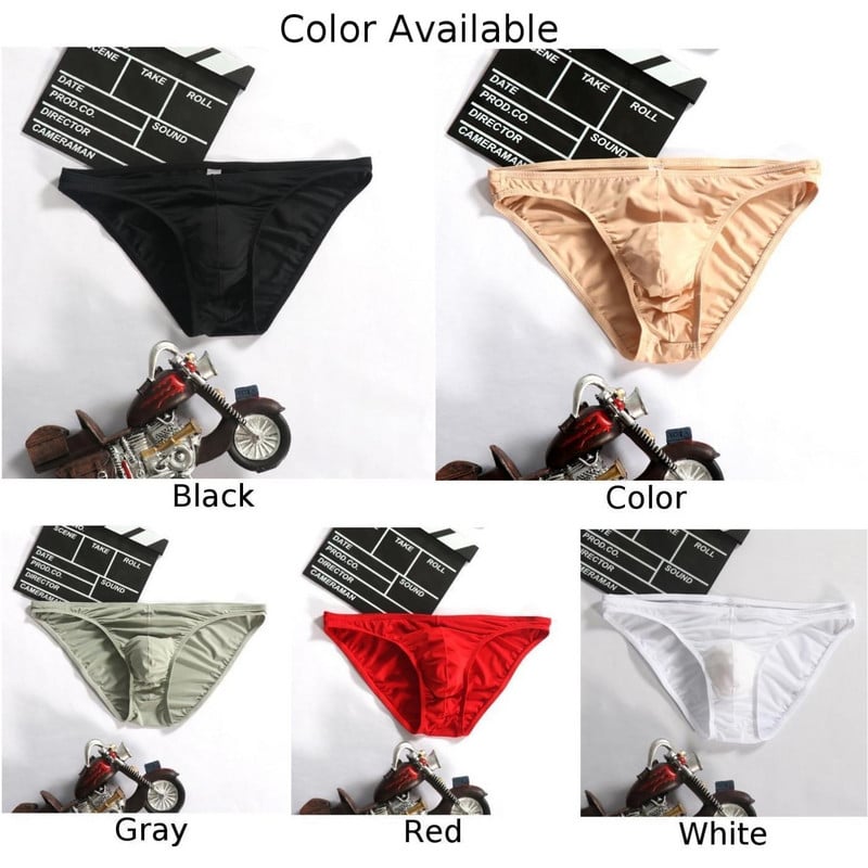 2022 Pánske sexy ľadovo hodvábne konvexné vrecko spodné prádlo nízkopásmové nohavičky priedušné trenky spodky