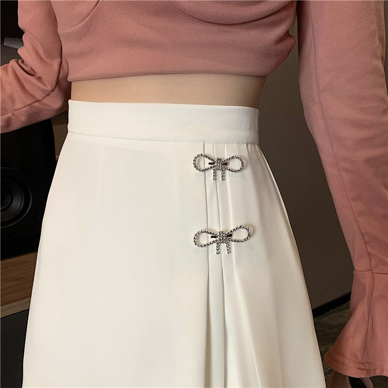 Fusta femei cu talie înaltă confortabilă, linie A plisată, solidă, ocazională, modă delicată, stil coreean pentru femei, elegante, de toamnă, fuste de bază