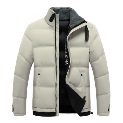 Ανδρικό υψηλής ποιότητας βαμβακερό μπουφάν Πανωφόρι 2021 φθινόπωρο χειμερινό ανδρικό μονόχρωμο χοντρό βαμβακερό γιακά αρνιού παλτό