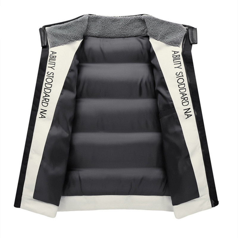 Ανδρικό υψηλής ποιότητας βαμβακερό μπουφάν Πανωφόρι 2021 φθινόπωρο χειμερινό ανδρικό μονόχρωμο χοντρό βαμβακερό γιακά αρνιού παλτό