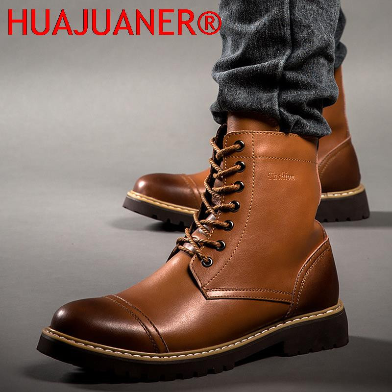 Muške čizme od Plišane tople zimske čizme Visokokvalitetne muške motociklističke čizme Modne alatne cipele