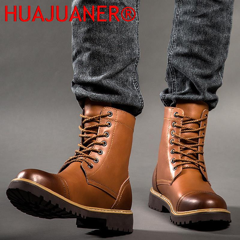 Muške čizme od Plišane tople zimske čizme Visokokvalitetne muške motociklističke čizme Modne alatne cipele