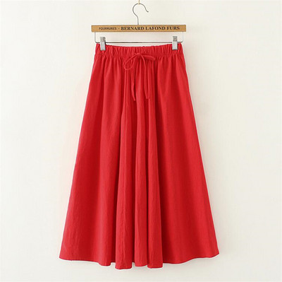 Jesenska pamučna lanena jednobojna vintage suknja ropa coreana mujer Proljetna duga suknja jubka vintaž velika veličina 6XL