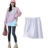 Moteriški balti medvilniniai netikri marškiniai su uodega netaisyklingas sijonas Mergaitei netikra palaidinė megztinis su uodega Madingas „pasidaryk pats“ nuimamas A formos apatinis sijonas