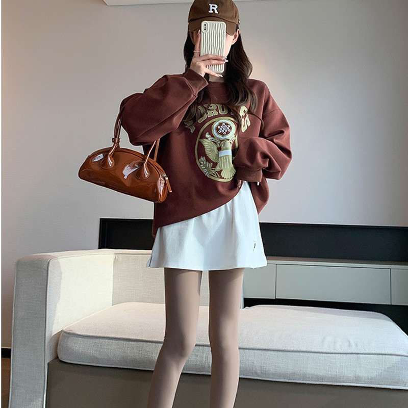 Moteriški balti medvilniniai netikri marškiniai su uodega netaisyklingas sijonas Mergaitei netikra palaidinė megztinis su uodega Madingas „pasidaryk pats“ nuimamas A formos apatinis sijonas