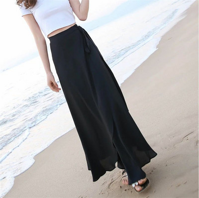 Moda 2023 NOU de primăvară fuste lungi maxi șifon plus mărime talie înaltă fuste de plajă ajustabile boeme fuste elegante sexy 6XL