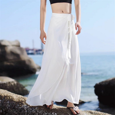 Moda 2023 NOU de primăvară fuste lungi maxi șifon plus mărime talie înaltă fuste de plajă ajustabile boeme fuste elegante sexy 6XL