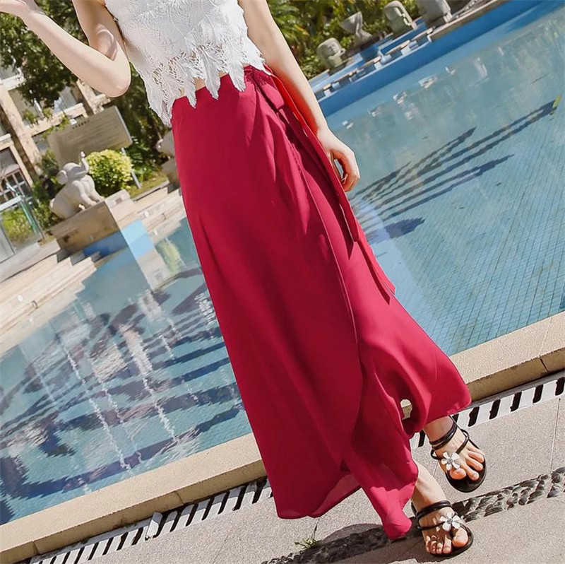 Moda 2023 NOU de primăvară fuste lungi maxi șifon plus mărime talie înaltă fuste de plajă ajustabile boeme fuste elegante sexy 6XL