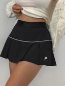 Retro pastelne gotičke suknje s vezom u obliku slova i visokog struka Patchwork mini suknje kratki donji dio Ulična odjeća Ženska Y2K plisirana suknja za teretanu