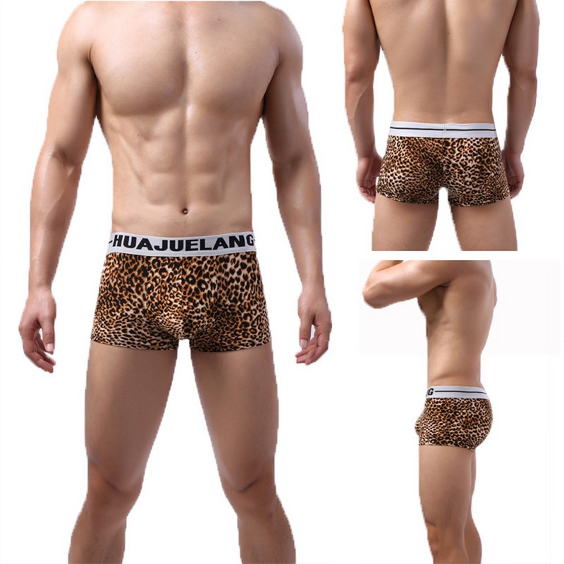 Horúce sexy muži tigrie leopard potlačené spodné prádlo boxerky nohavičky divoký štýl boxerky pánske nohavičky priedušné boxerky