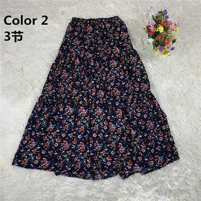2023 de primăvară noi fuste imprimate din șifon pentru femei, fustă cu volane de plajă boemă de vară, fuste lungi de petrecere maxi mari mari 10 culori