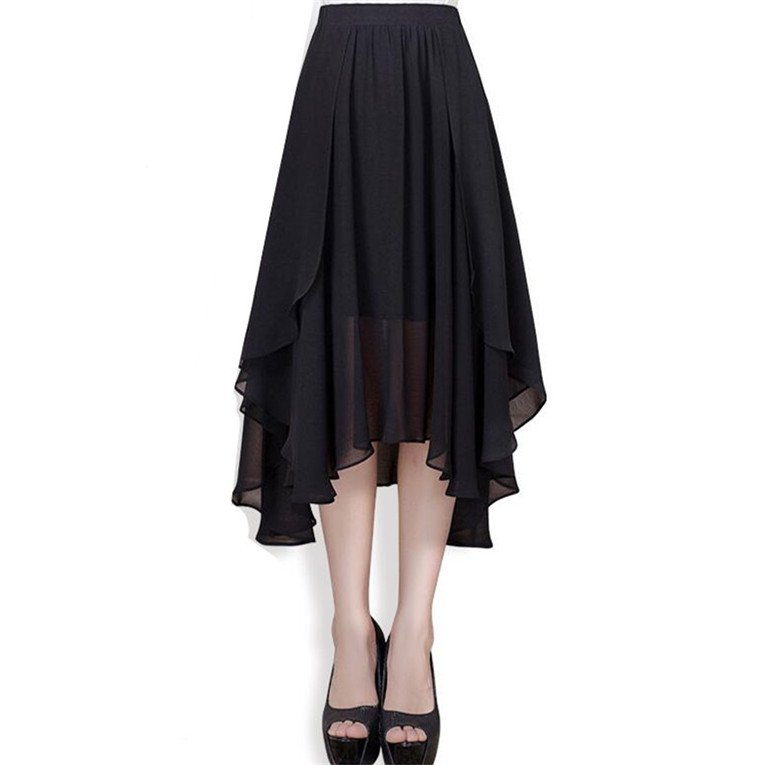 2023. Boho modna asimetrična suknja marke velikih veličina Ljetna suknja od šifona slatkiša boja suknje za djevojačke zabave crna bijela plava ružičasta