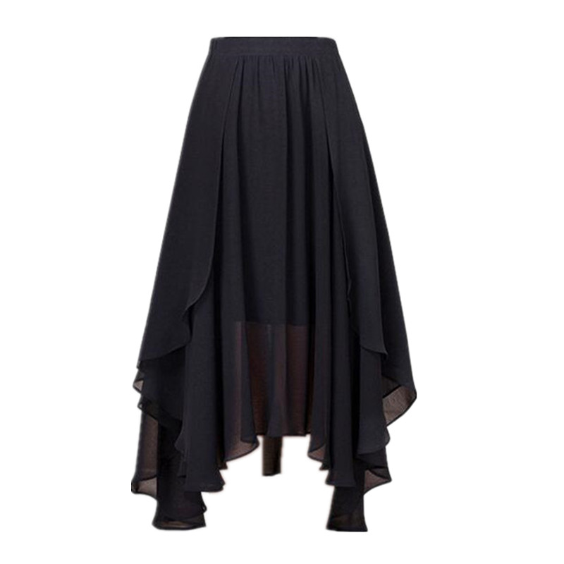 2023. Boho modna asimetrična suknja marke velikih veličina Ljetna suknja od šifona slatkiša boja suknje za djevojačke zabave crna bijela plava ružičasta