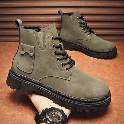 2024. Muške čizme Ležerne zimske cipele s visokom platformom Kožne vanjske luksuzne radne sigurnosne tenisice Chelsea Cowboy Tactical