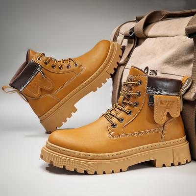 2024. Muške čizme Ležerne zimske cipele s visokom platformom Kožne vanjske luksuzne radne sigurnosne tenisice Chelsea Cowboy Tactical