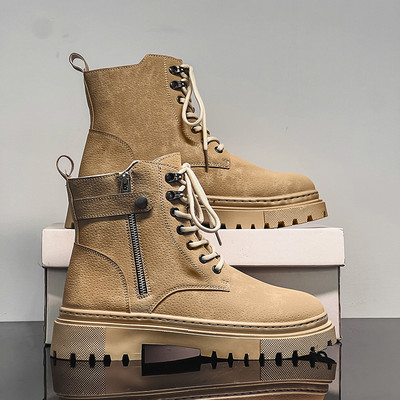 2024. Muške čizme Ležerne zimske cipele s visokom platformom Kožne vanjske luksuzne radne sigurnosne tenisice Chelsea Cowboy Tactical