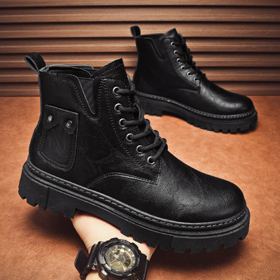 2024. Muške čizme Ležerne zimske cipele s visokom platformom Kožne vanjske luksuzne radne sigurnosne tenisice Chelsea Cowboy Tactical