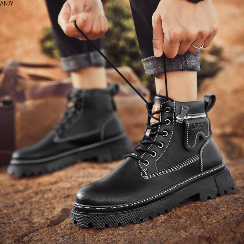 2024. Muške čizme Ležerne zimske cipele s visokom platformom Kožne vanjske luksuzne radne sigurnosne tenisice Chelsea Cowboy Tactical