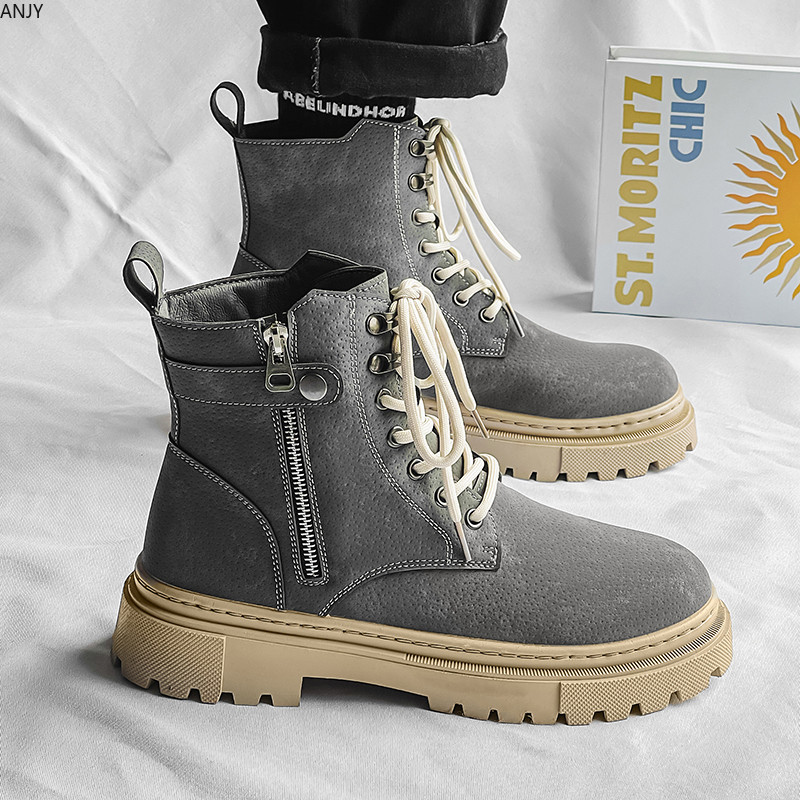 2024. Muške čizme Ležerne zimske cipele s visokom platformom Kožne vanjske luksuzne radne sigurnosne tenisice Chelsea Cowboy Tactical