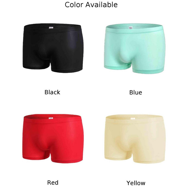 Vruće muške ledeno svilene bešavne bokserice Donje rublje Seksi prozračne prozirne bokserice Gaćice Bokserice Kupaće gaće