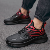 Nove modne sportske cipele na vezanje Crne muške personalizirane vulkanizirane cipele Ležerne udobne, svestrane prozračne muške cipele