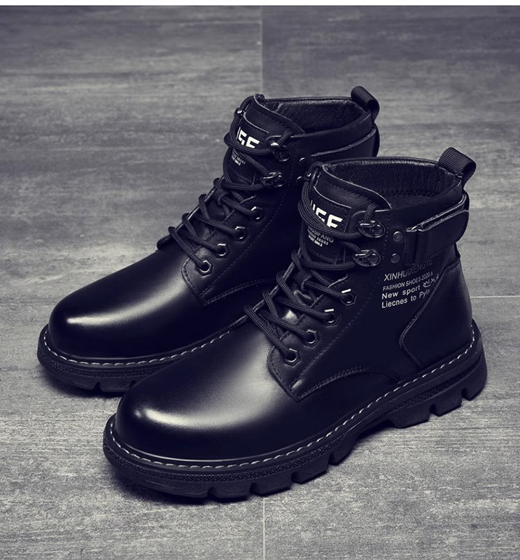 Visoke radne čizme u engleskom stilu za muškarce Modne ležerne nove dizajnerske cipele s platformom Muške jesenske zimske crne gležnjače Botas Hombre