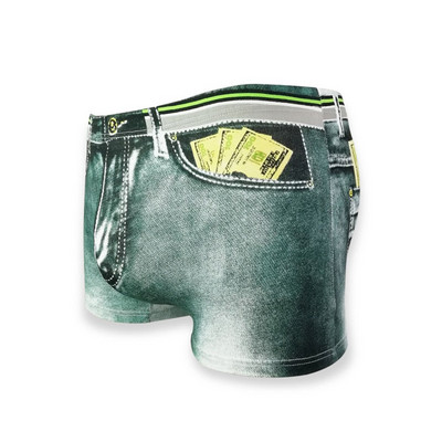Moda bărbați sexy blugi 3D Imprimați Boxeri Slip Lenjerie de corp respirabilă Casual Elastic mare Moale Subțire Confortabil Pantaloni scurti Sissy