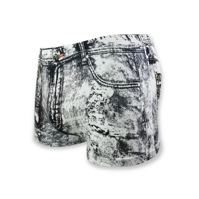 Moda bărbați sexy blugi 3D Imprimați Boxeri Slip Lenjerie de corp respirabilă Casual Elastic mare Moale Subțire Confortabil Pantaloni scurti Sissy