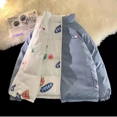 Zimske muške i ženske pamučne kapute za 2023. Podebljane tople dvostrane jakne za kruh Korejski sport i slobodno vrijeme Trendy Brand Tops