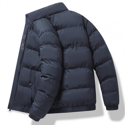 Jachetă elegantă pentru bărbați, iarnă, jachetă de vânt, căptușită din bumbac, cu manșetă elastică, rezistentă la frig