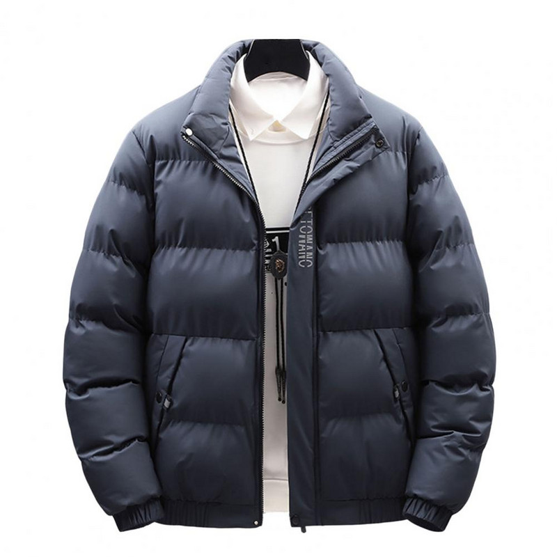 Jachetă elegantă pentru bărbați, iarnă, jachetă de vânt, căptușită din bumbac, cu manșetă elastică, rezistentă la frig